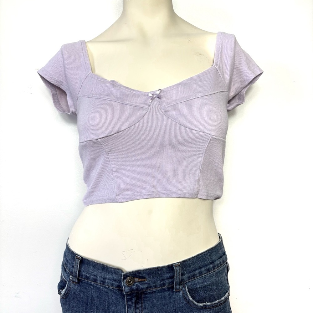 Pacsun lavender crop top tee